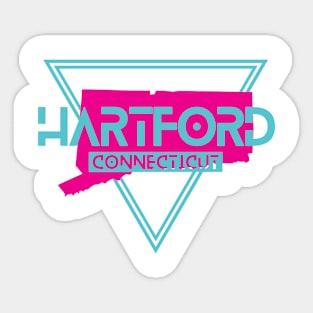 Hartford Connecticut Retro Triangle CT Sticker